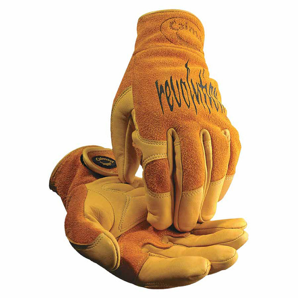 Multi-Task Welding Gloves, Cow Grain Leather/Pigskin, Medium, Tan/Gold 607-1828-M
