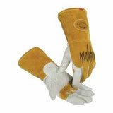 Revolution Welding Gloves, Goat Grain Leather, Small, White/Gold 607-1868-S