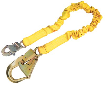 ShockWave2 Shock Absorbing Lanyard, 6 ft, Aluminum Swivel Snap Connection, 1 Leg 098-1244311