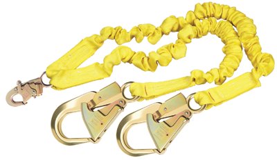 ShockWave2 Shock Absorbing Lanyard, 6 1/4 in, Double Locking Snap, 2 Legs 098-1244409