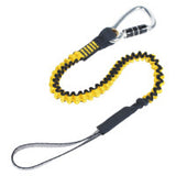 Python Safety Hook2Loop Bungee Tether, 31"-52", Carabiner, 35 lb Cap, Yellow 098-1500049