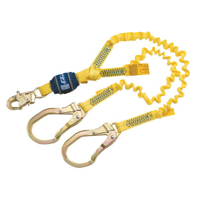 EZ-Stop 100% Tie-Off Shck Absorb Lnyrd, 6 ft, Self-Lck Snp Hk, 310lb Cap, Bl/Ylw 098-1246245