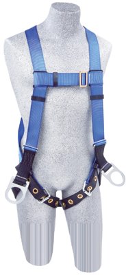 First Full Body Harnesses, Back & Side D-Rings, Tongue Buckle Legs, Blue 098-AB17560