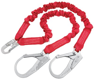 PRO Stretch Shock Absorbing Lanyard, 6 ft, Rebar Hook Connection, 2 Legs 098-1340161