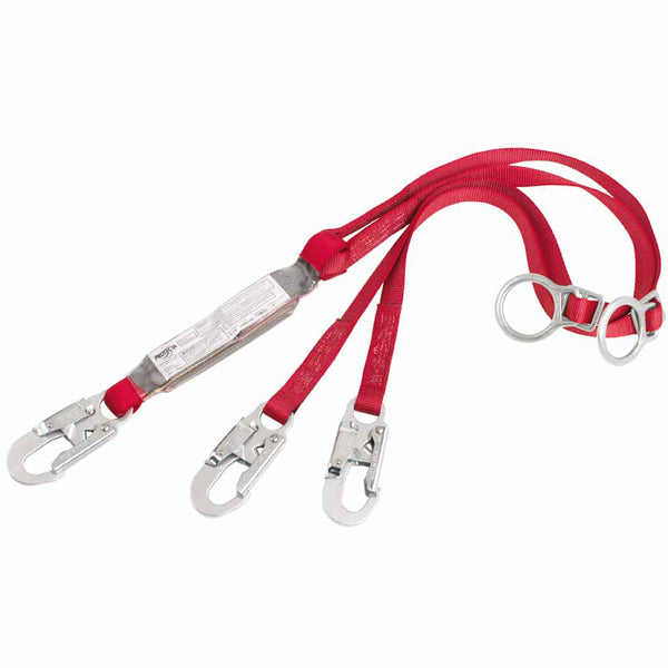 PRO Shock Absorbing Lanyard, 6 ft, Tie-Back, Self-Locking Connection, 2 Legs 098-1342200