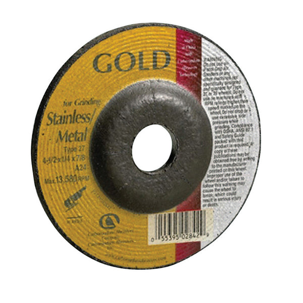 Depressed Center Wheel, 7 in Dia, 1/8 in Thick, 24 Grit Aluminum Oxide 481-05539504716