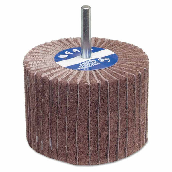 Interleaf Flap Wheels with Mounted Steel Shanks, 3 in x 2 in, 120 Grit 481-08834144460