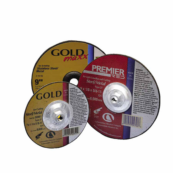 Premier Red Abrasive Wheels for Light Grinding/Cutting, 4 1/2in Dia, 7/8in Arbor 481-05539504701
