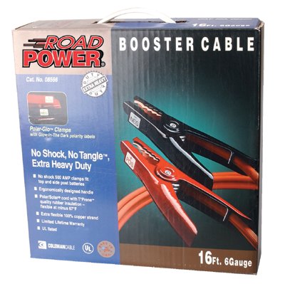 Automotive Booster Cables, 4/1 AWG, 16 ft, Red 172-08666