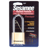 Sesamee Keyless Padlock, 5/16 in Shackle dia, 2-1/4 in L X 1 in W, Brass, Carded 197-K437