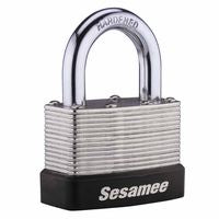 Sesamee Keyless Padlock, 5/16 in Shackle dia, 1 in L x 1 in W Shackle, Brass 197-436