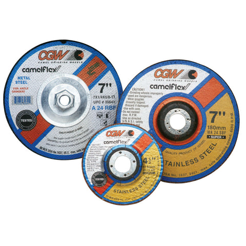 1/4 in Depressed Center Wheel Type 27, 4-1/2 in dia, 5/8 in Arbor, A24R 421-35621