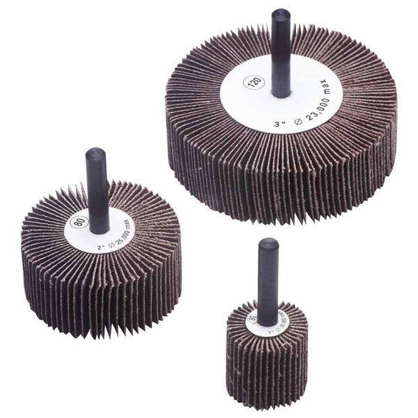 Flap Wheel, 2-1/2 in dia, 1 in Thick, 60 Grit, 20000 RPM 421-39941
