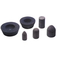Resin Cones and Plug, 1-1/2 in dia, 3 in Thick, 5/8 Arbor, 24 Grit 421-49040