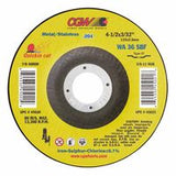 Thin Cut-Off Wheel, 4 1/2 in Dia, 3/32 in Thick, 7/8 Arbor, 36 Grit Alum. Oxide 421-45020