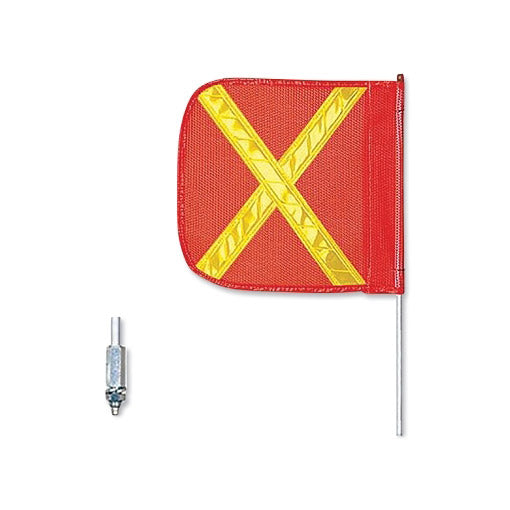 General Purpose Safety Whip, 12 in x 11 in Org Flag, Thrd Hex Base, Non-Lighted, 5 ft Whip 916-FS5-O