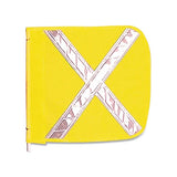 Replacement Warning Whip Flag, 16 in x 16 in, Yellow with White Reflective X 916-FS9025-16-Y