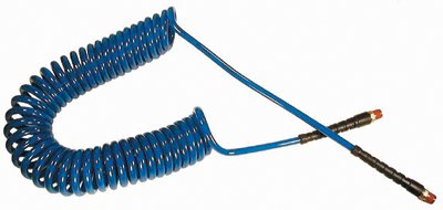 Flexcoil Polyurethane Self-Storing Air Hoses, 1.08 lb @ 1 ft, 3/8 in O.D. 166-PU14-25B-B