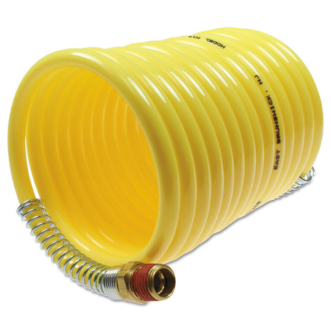 Nylon Self-Storing Air Hoses, 1/4 in I.D., 12 ft, 2 Swivel Fittings 166-N14-12B