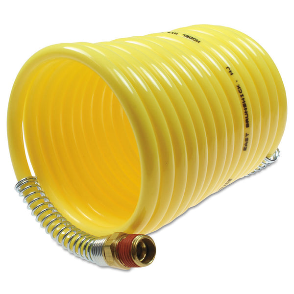 Nylon Self-Storing Air Hoses, 3/8 in I.D., 12 ft, 3/8 in Swivel Fittings 166-N38-12B