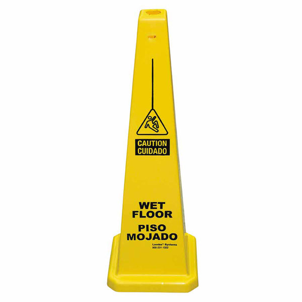 Lamba Safety Cone, Piso Mojado/Wet Floor, Yellow 831-03-600-09