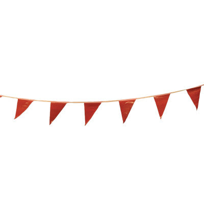 Pennants, Vinyl, 9 in x 12 in, Red, 100 ft String 831-03-400