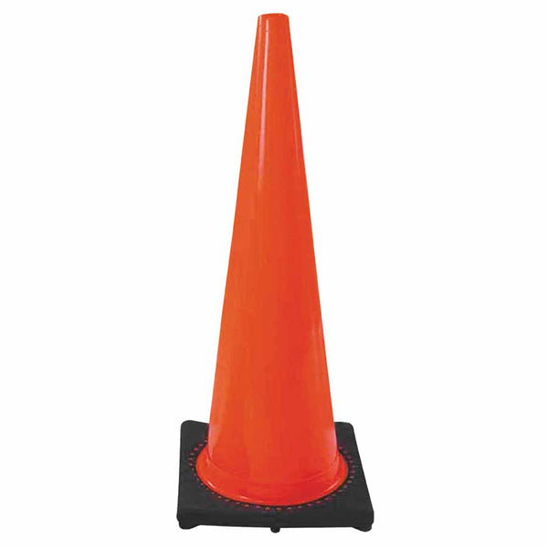 DW Series Traffic Cone, 18 in H, 3 lb PVC, Orange/Black Base 831-03-500-05