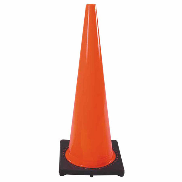DW Series Traffic Cone, 28 in H, 7 lb PVC, Orange/Black Base 831-03-500-07