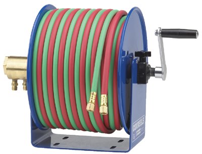 100W Series Welding Hand Crank Twin Line Hose Reel, Used With 100 ft Oxygen-Acetylene Twin Line Welding Hose Sold Separately 170-112WL-1-100