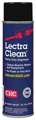 Lectra Clean Heavy Duty Electrical Parts Degreaser, 20 oz Aerosol Can, Irritating Odor 125-02018