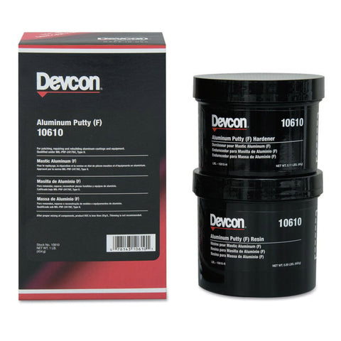 Aluminum Putty (F) Kit, 1 lb, Tub, Includes Hardener and Resin 230-10610