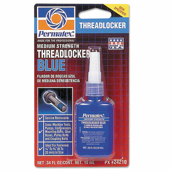 Medium Strength Blue Threadlocker, 10 mL, 1/4 in to 3/4 in Thread 230-24210