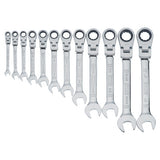 12 Piece Flex Head Ratcheting Wrench Set, SAE, 5/16 in to 1 in 115-DWMT19231