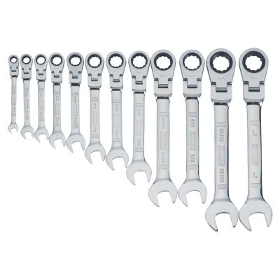12 Piece Flex Head Ratcheting Wrench Set, SAE, 5/16 in to 1 in 115-DWMT19231
