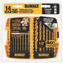 14-Pc. Titanium Drill Bit Sets, 1/16 in - 3/16 in Cut Dia., 14-Piece 115-DW1354