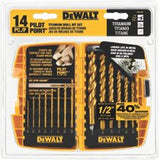 14-Pc. Titanium Drill Bit Sets, 1/16 in - 3/16 in Cut Dia., 14-Piece 115-DW1354