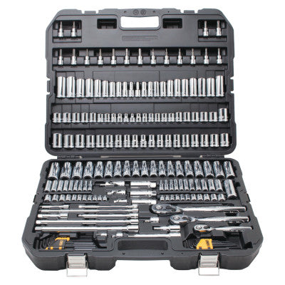 192 Piece Mechanics Tools Set, 1/2 in, 1/4 in, 3/8 in Drive, 6 Point, Inch/Metric 115-DWMT75049