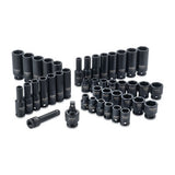 42 Piece Combination Impact Socket Set, 3/8 in Drive, 6 Point, Inch/Metric 115-DWMT19248