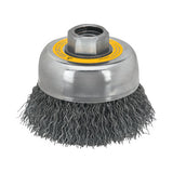 Cup Brushes, 5 in Dia., 5/8 in - 11 Arbor, 0.014 in, Carbon Steel Wire 115-DW4922