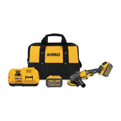 FLEXVOLT 60V MAX* Brushless 4-1/2 in to 6 in Cordless Grinder w/Kickback Brake, 13 A, 9,000 RPM, Trigger, Kit w/2 Batteries 115-DCG418X2