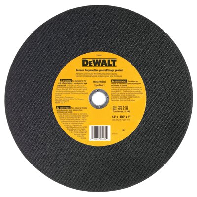 Type 1 - Cutting Wheel, 14 in, 1 in Arbor, A24R, 4,400 RPM, General Purpose 115-DW8001