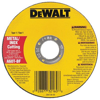 Type 1 Thin Metal Cutting Wheel, HP, 7 in dia x 0.045 in Thick x 7/8 in Arbor, 8,700 RPM 115-DW8065