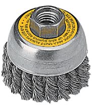 Cup Brush, Knotted, 3 in, 5/8 in to 11, 0.014 ga, 14,000 RPM 115-DW4910