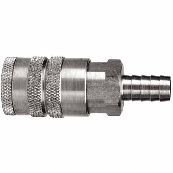 Air Chief Industrial Semi-Auto Coupler Standard Hose Barb, 1/2 in ID, 1/2 in Body Size, Steel 238-DC1045