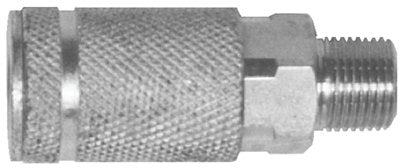 Air Chief Industrial Semi-Auto Coupler, Pipe Thread, 1/4 in Body Size, 1/4 in (NPT) M, Brass 238-DC21