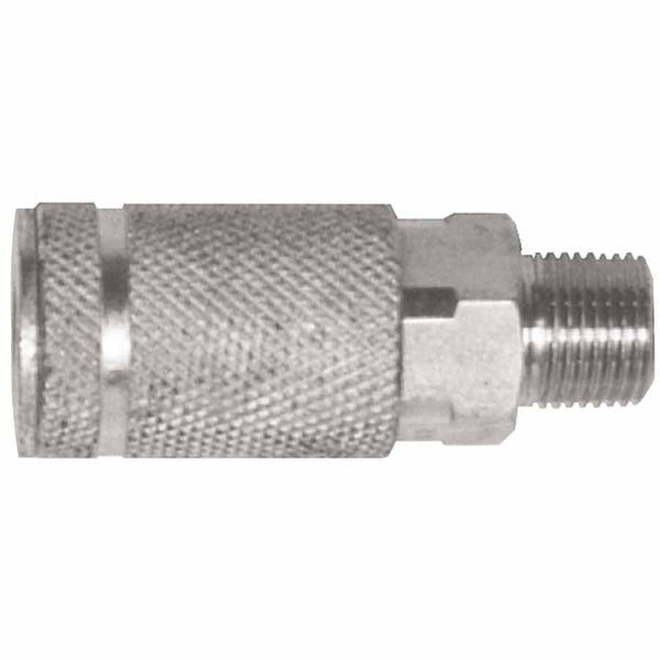 Air Chief Industrial Semi-Auto Coupler, Pipe Thread, 1/4 in Body Size, 3/8 in (NPT) M, Brass 238-DC2103