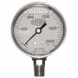 Brass Liquid Filled Gauges, 0 to 400 psi, 1/4 in NPT(M), Center Back Mount 238-GLBRC400