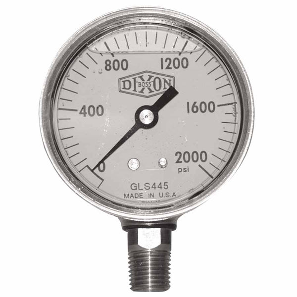 Liquid Filled Gauge, 5000 psi, ABS, 1/4 in NPT (M), Lower Mount 238-GLP555