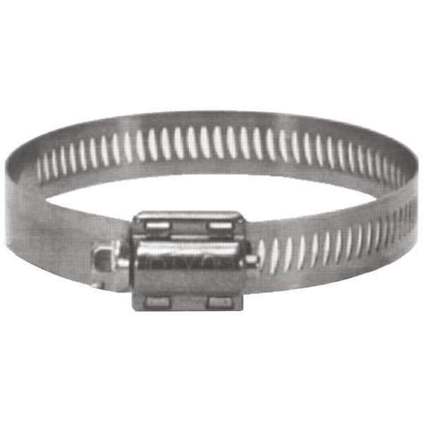 HS Series Worm Gear Clamp, 11/16 in to 1-1/4 in Hose OD, 1/2 in W, Stainless Steel, Chrome Zinc-Plated Steel 238-HS12