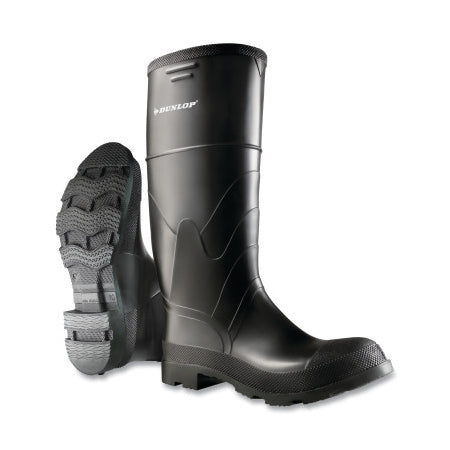 Economy Steel Toe/Midsole Rubber Boots, Men's 9, 16 in Boot, PVC, Black 868-8662200.09